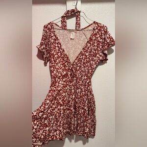 Maroon Floral Size S Dress